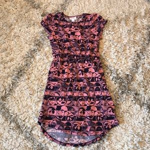 LULAROE pink and navy villains dress size 10
